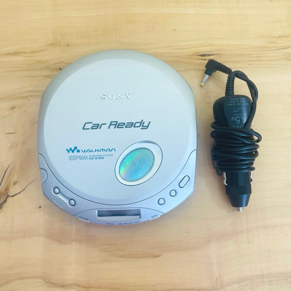 Vtg Sony D-E356CK Car Ready Discman Portable CD Walkman ESPMAX Car Adaptor